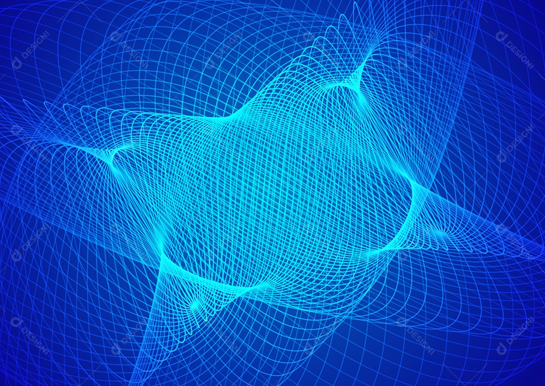 Fundo de linhas de onda de fundo azul tecnologia abstrata. Banner