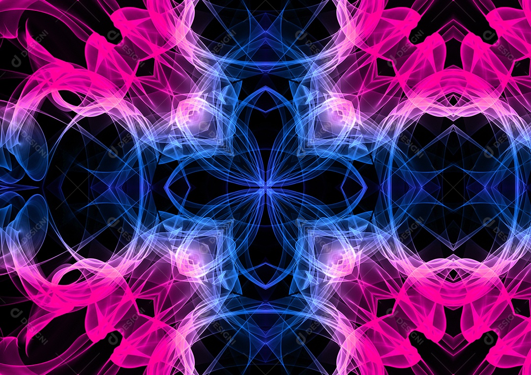 Formas abstratas fractais de fumaça brilhante. Fundo futurista