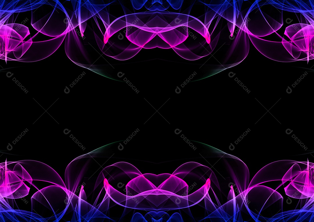 Formas abstratas fractais de fumaça brilhante. Fundo futurista. ilustração 2D