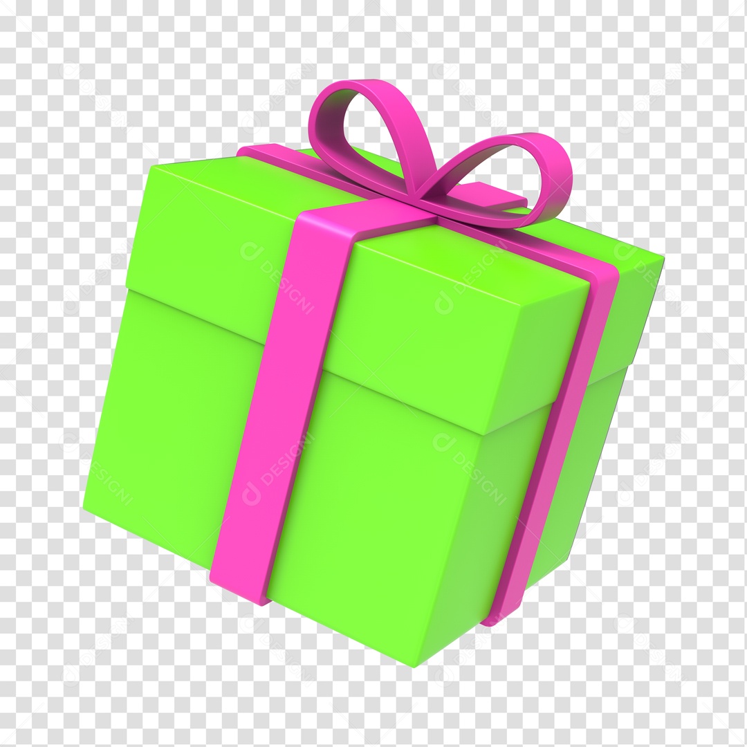 Elemento 3D Para Composição Caixa De Presente Verde PSD