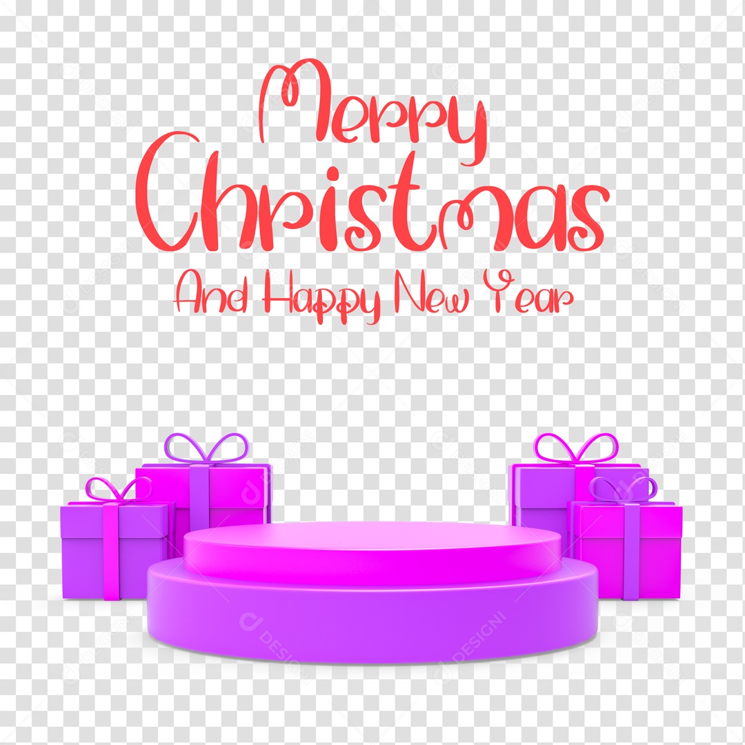 Elemento 3D Para Composição Podium Merry Chistmas Feliz Natal PSD