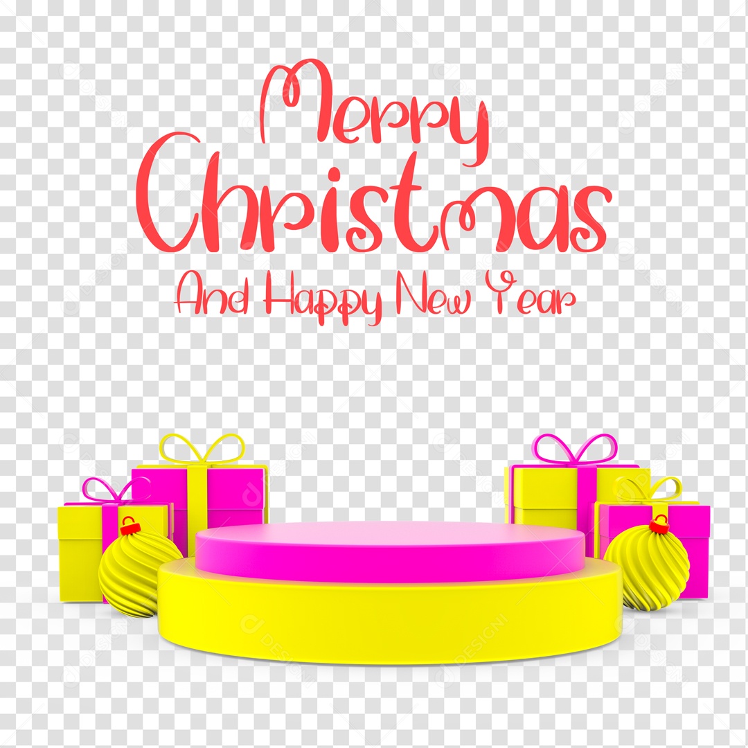 Elemento 3D Para Composição Podium Merry Chistmas Feliz Natal PSD