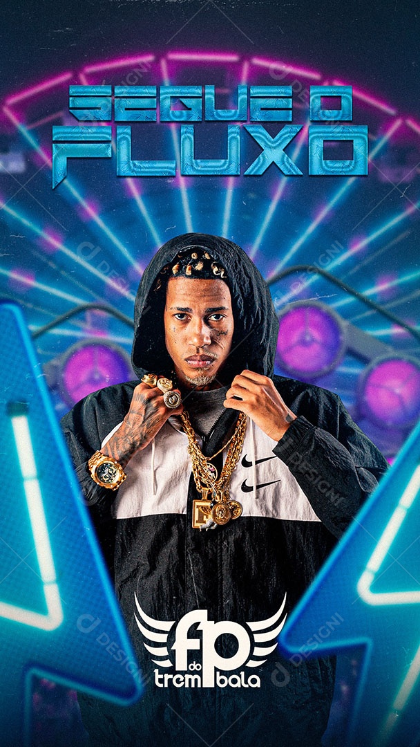 Flyer Show FP do Trem Bala Story Social Media PSD Editável