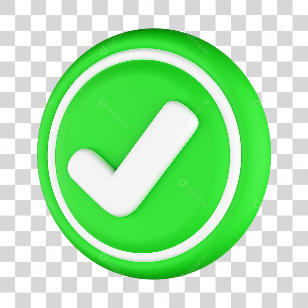 Ícone Certo Check PNG 3D Sem Fundo