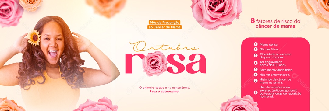 Banner Outubro Rosa Data Comemorativa Mês De Prevenção Ao Câncer De Mama Social Media PSD Editável