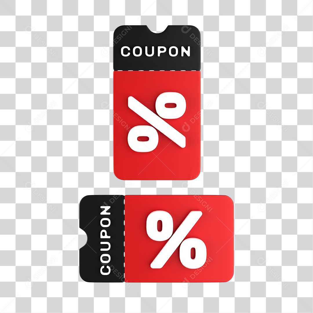 Ícone Cupom Desconto PNG 3D Sem Fundo