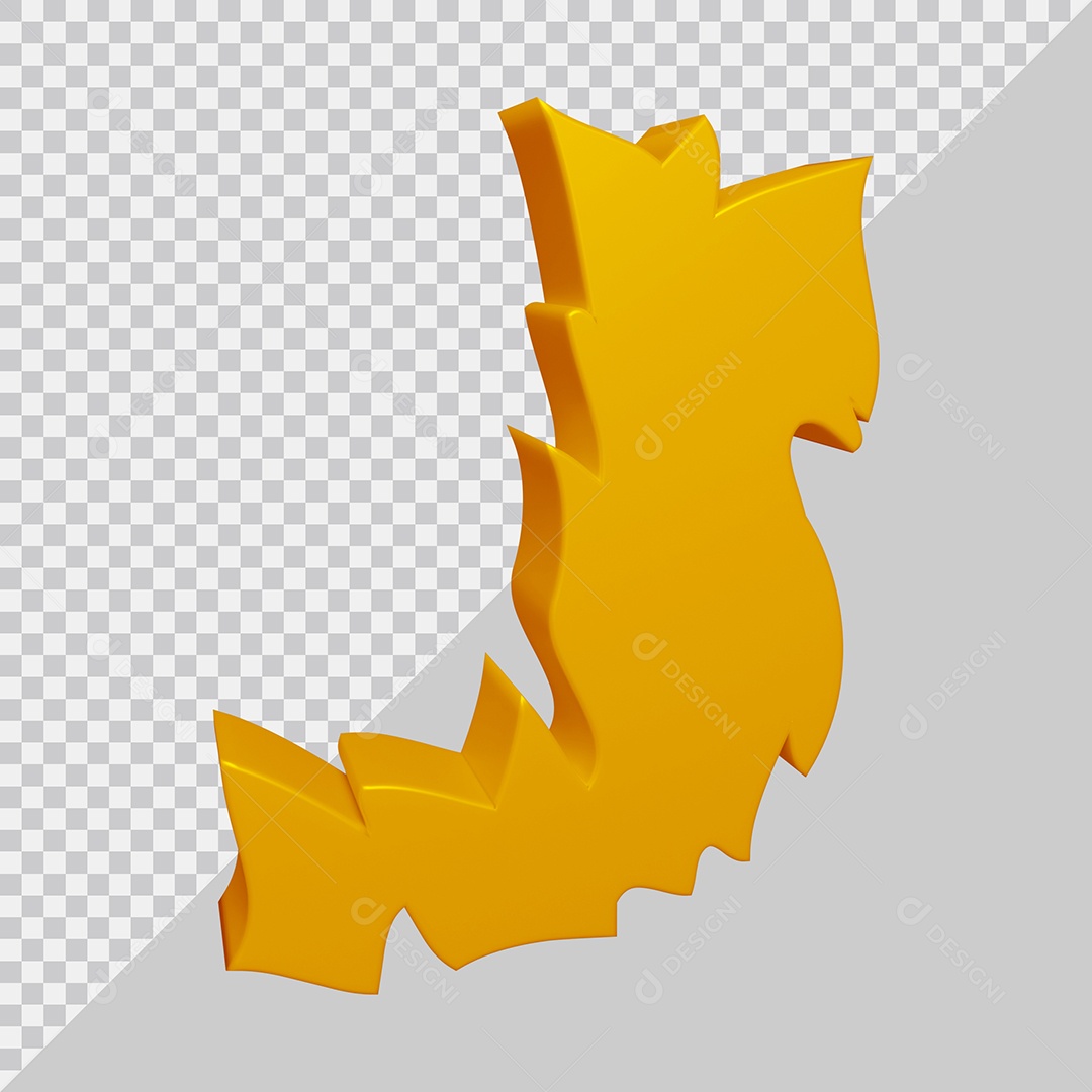 Elemento 3D Para Composição Letra J Dourado PSD