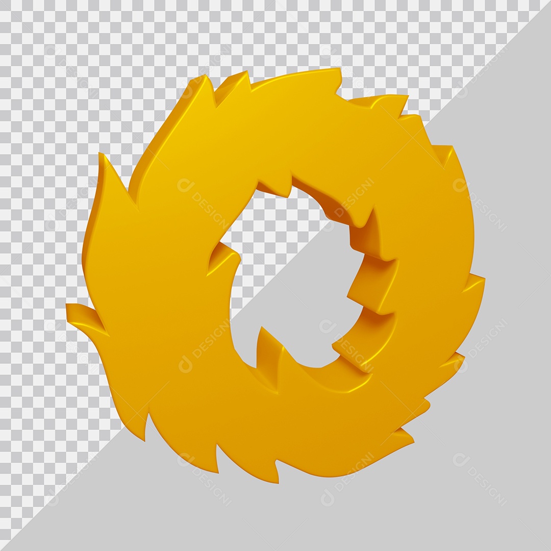 Elemento 3D Para Composição Letra O Dourado PSD