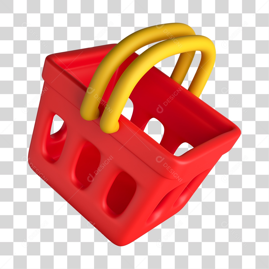 Ícone de Cesta Compras 3D PNG Sem Fundo