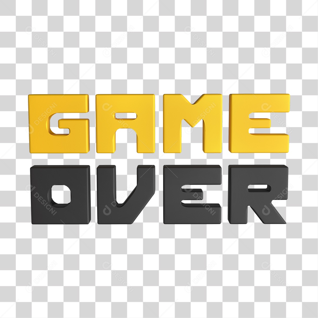 Gamer Over 3D PNG Sem Fundo