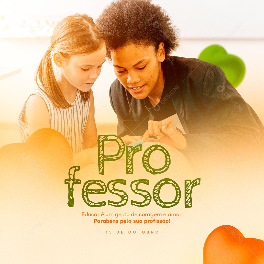 Feliz Dia Do Professor 15 de Outubro Social Media PSD Editável