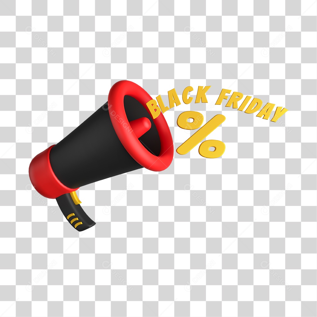 Ícone de Promoção Black Friday 3D Sem Fundo  PNG