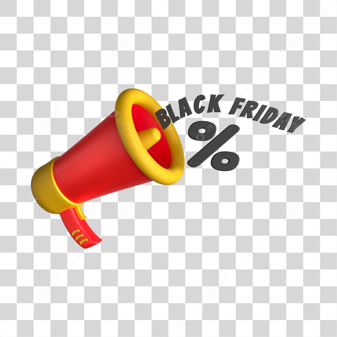 Ícone de Promoção Black Friday 3D PNG Sem Fundo
