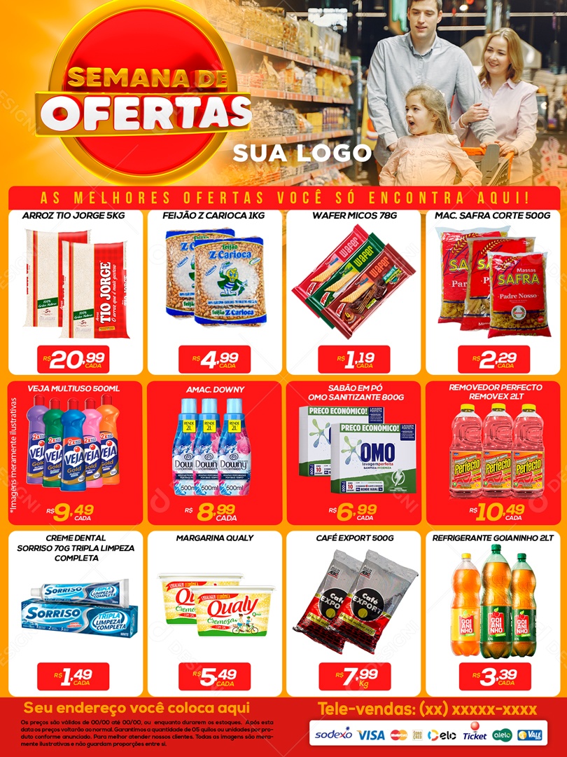 Social Media Encarte Supermercado Ofertas e Promoções PSD