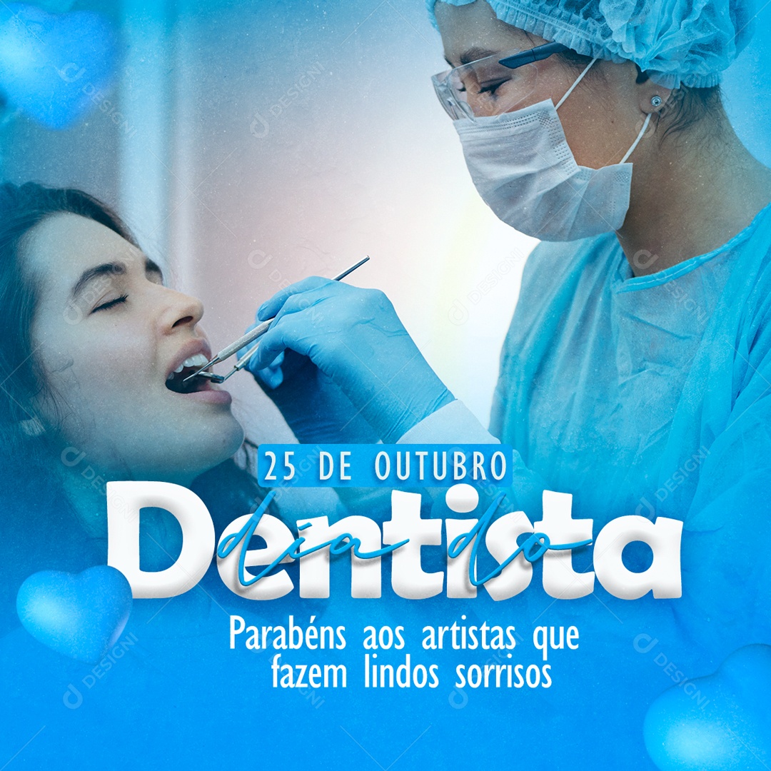 Social Media 25 de Outubro Dia do Dentista PSD Editável