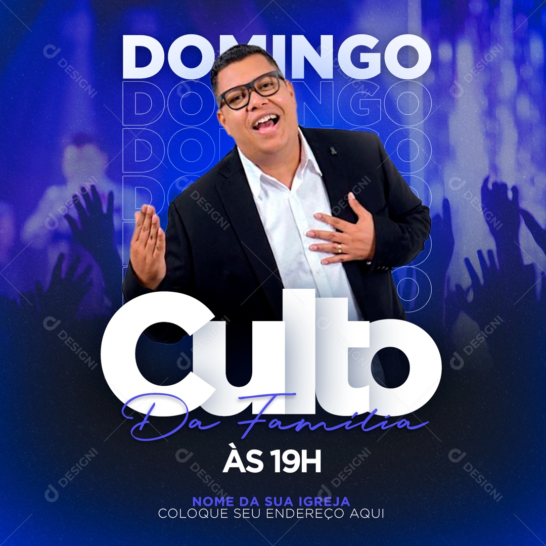 Social Media Igreja Culto da Família PSD Editável