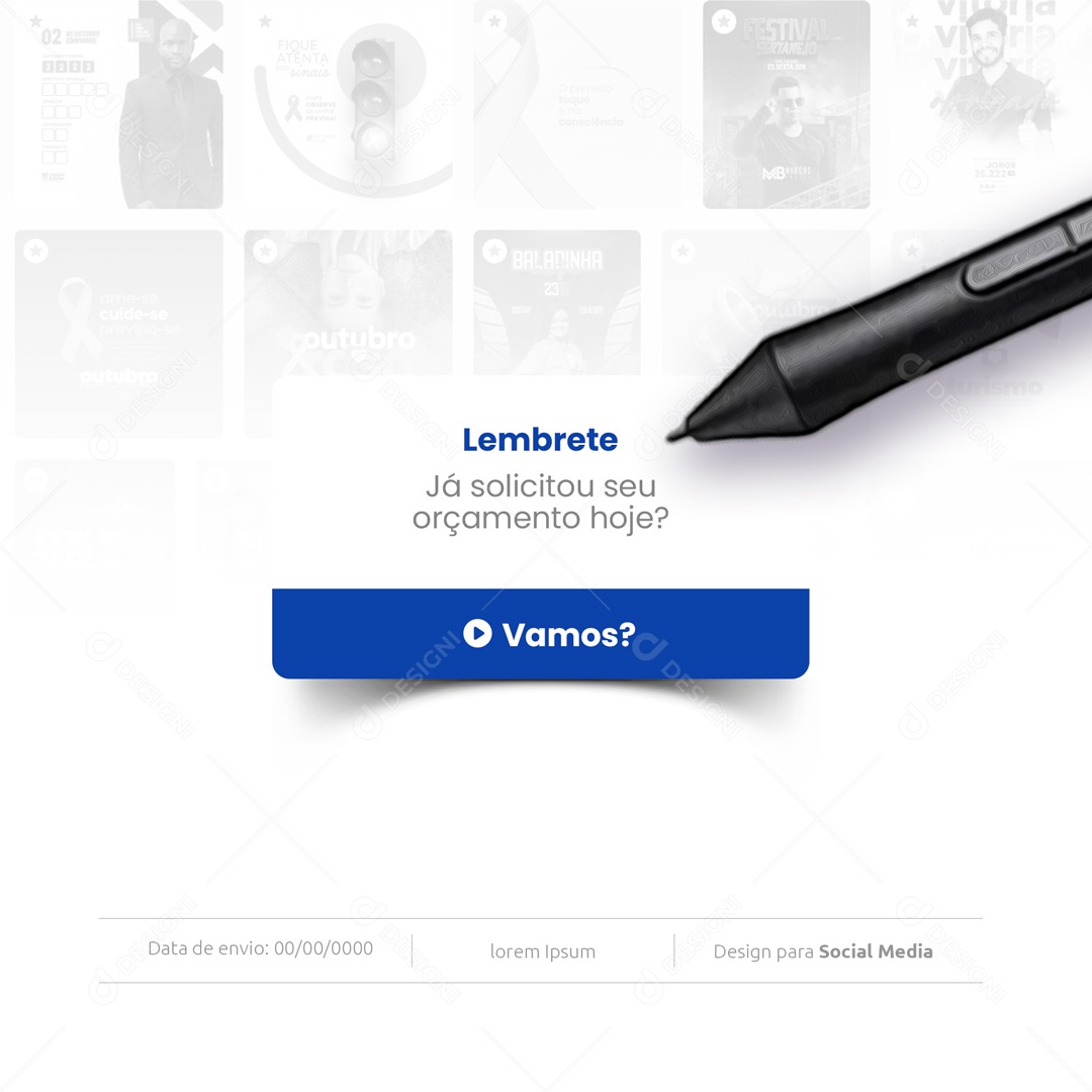 Lembrete Design Designer Gráfica Social Media PSD Editável