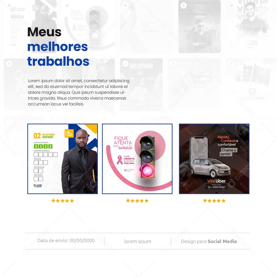 Design Designer Gráfico Meus Melhores Trabalhos Social Media PSD Editável