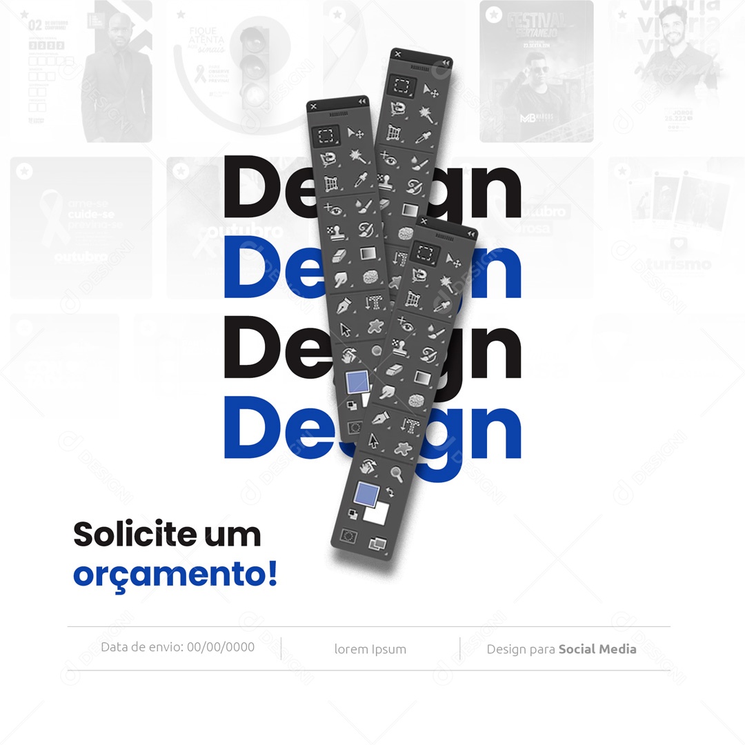 Social Media Design Designer Gráfico Solicite seu Orçamento PSD Editável