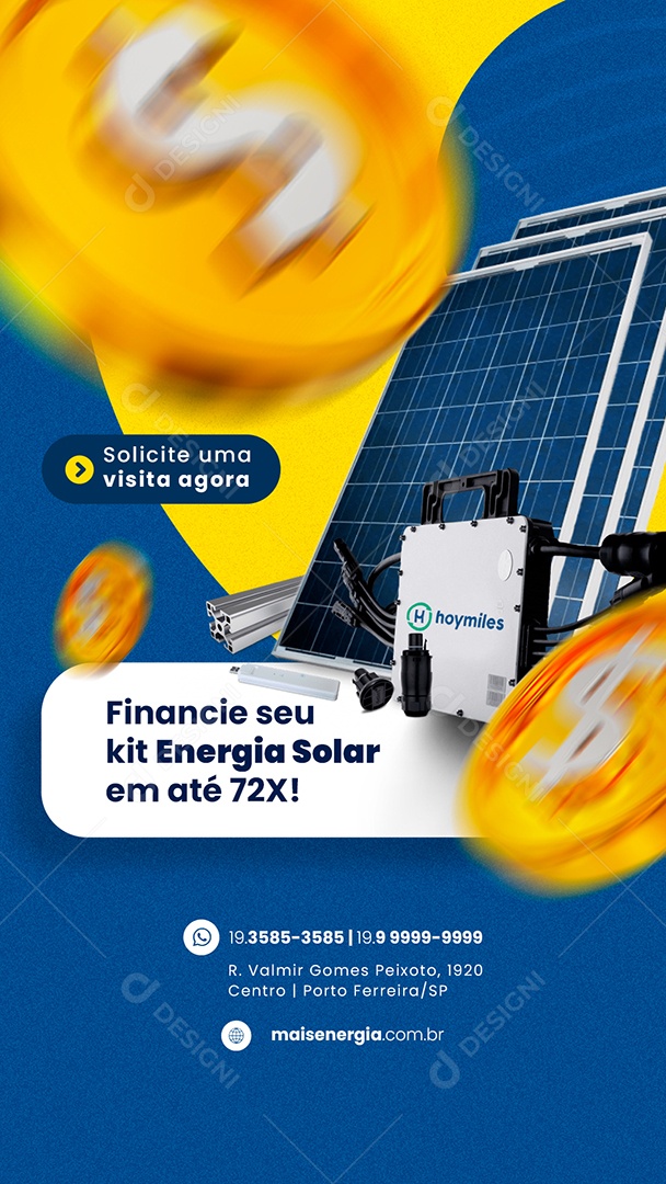 Story Financie seu Kit Energia Solar Social Media PSD Editável