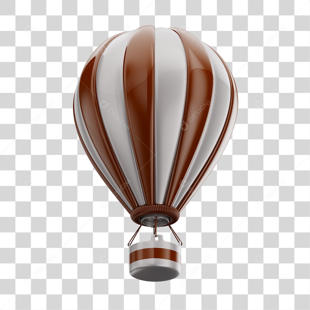 Elemento 3D Balão de Ár Quente Brinquedo Infantil PNG