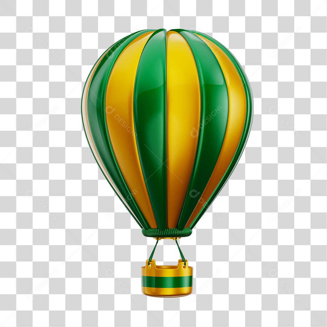 Elemento 3D Balão de Ár Quente Brinquedo Infantil PNG