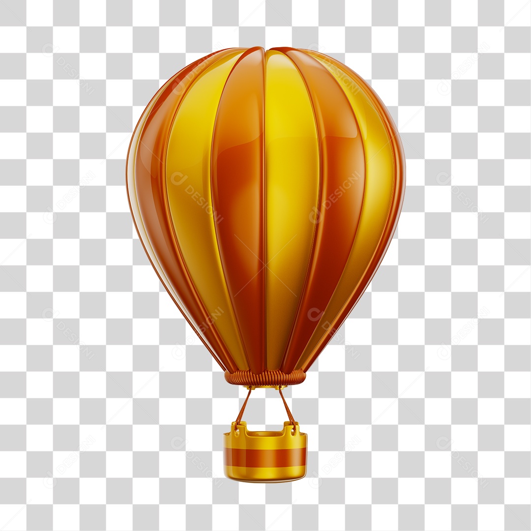 Elemento 3D Balão de Ár Quente Brinquedo Infantil PNG