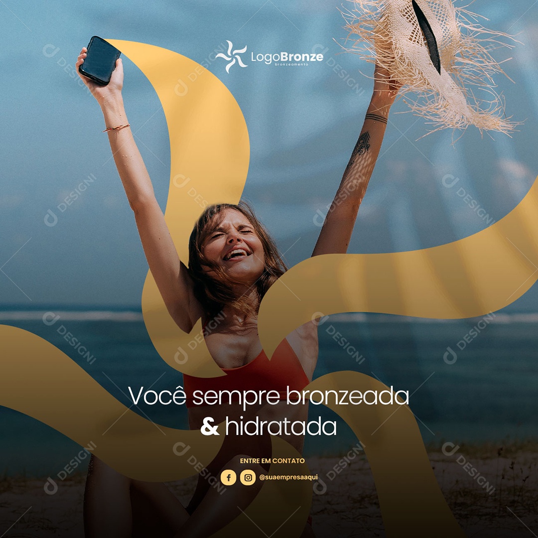 Você Sempre Bronzeada e Hidratada Bronzeamento Social Media PSD Editável