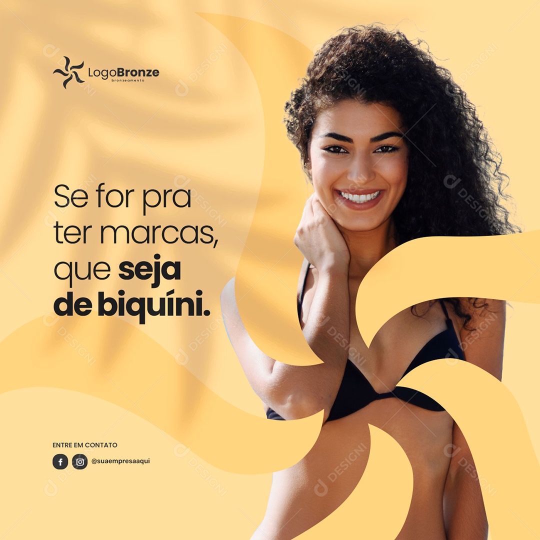 Se For Pra Ter Marcas Que Seja de Biquíni Bronzeamento Social Media PSD Editável