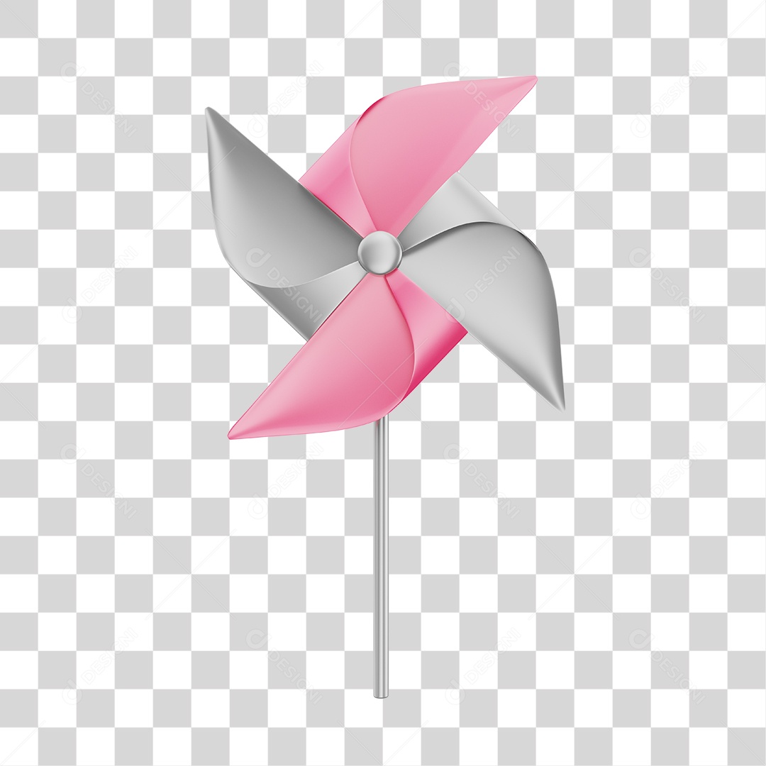 Catavento Colorido Brinquedo Infantil Elemento 3D PNG