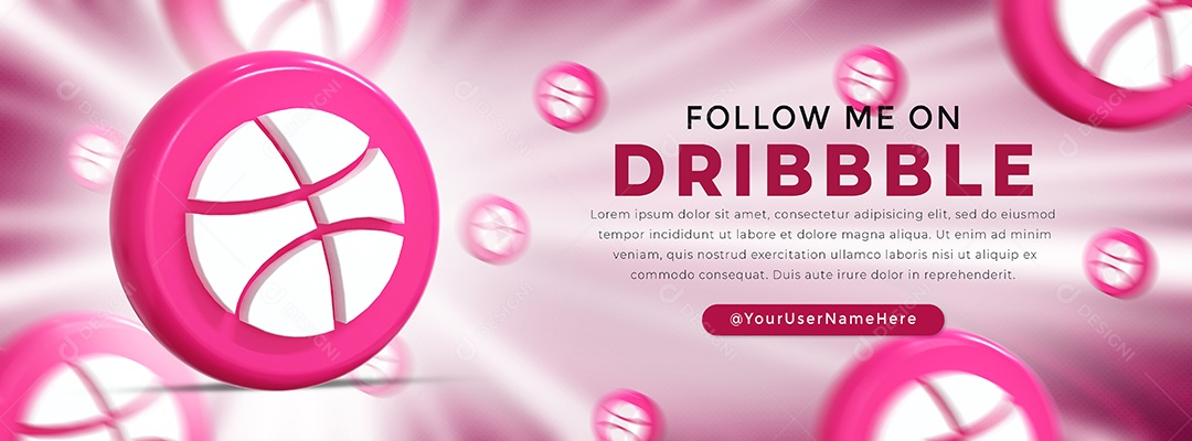 Banner Perfil do Dribbble Redes Sociais Social Media PSD Editável