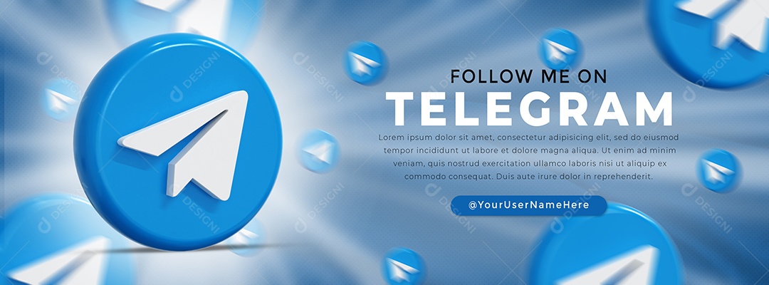 Banner Perfil do Telegram Redes Sociais Social Media PSD Editável