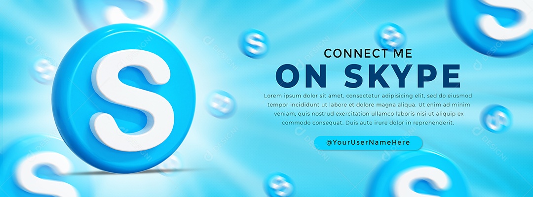 Banner Perfil do Skype Redes Sociais Social Media PSD Editável