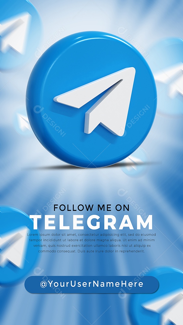 Story Perfil do Telegram Redes Sociais Social Media PSD Editável