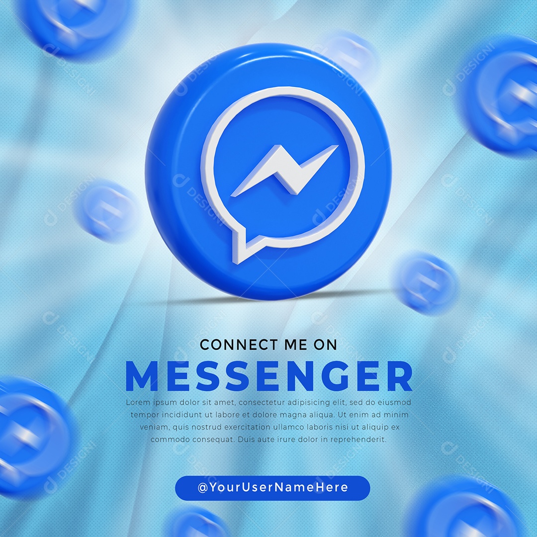 Social Media Perfil do Messenger Redes Social PSD Editável