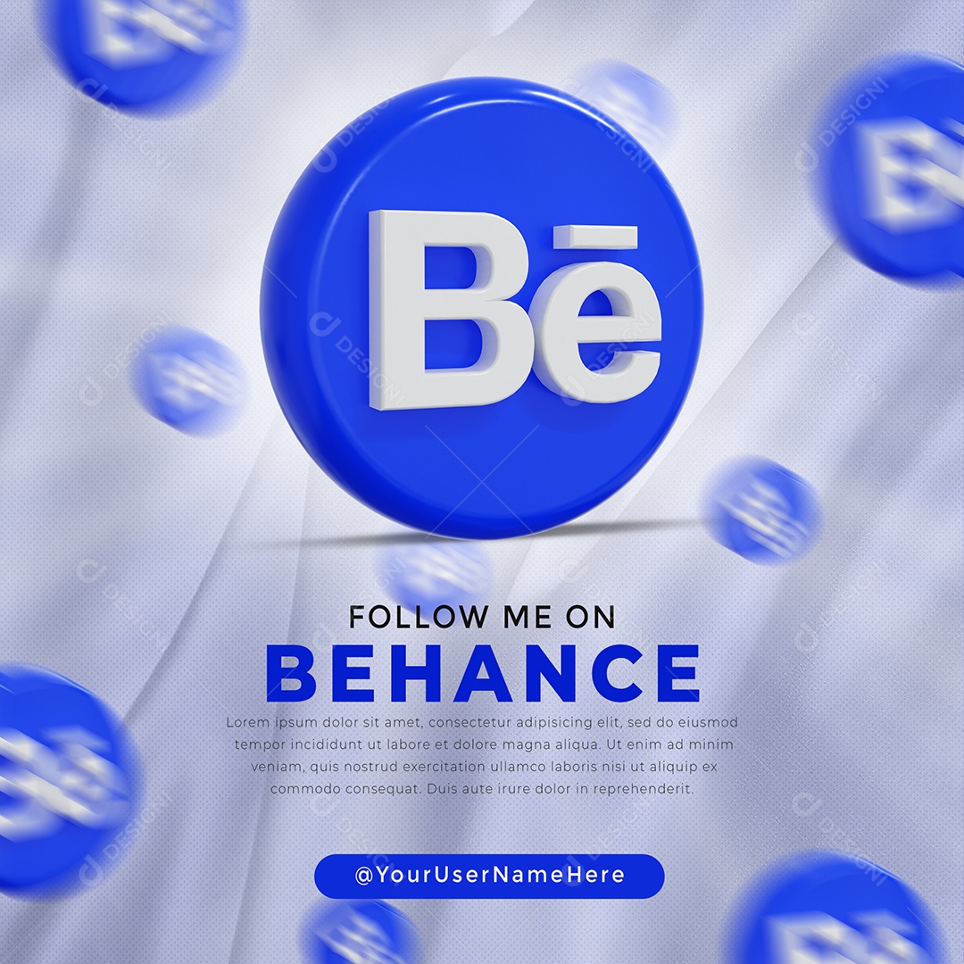 Social Media Perfil do Behance Redes Social PSD Editável