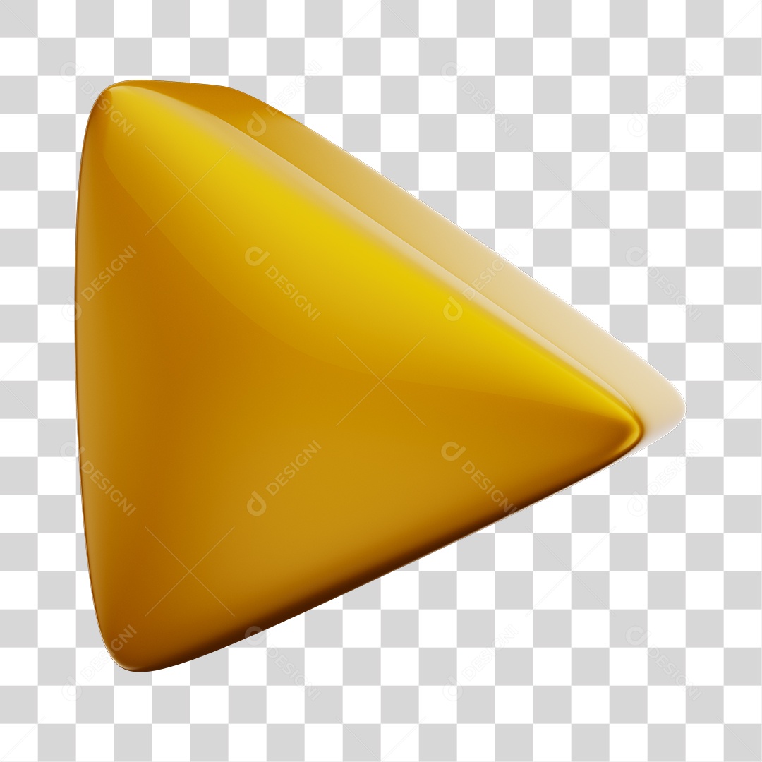 Player Áudio e Vídeo Dourado Elemento 3D PNG