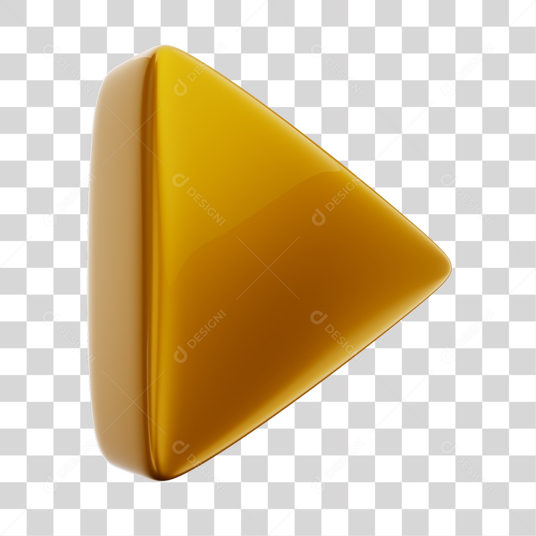 Player Áudio e Vídeo Dourado Elemento 3D PNG