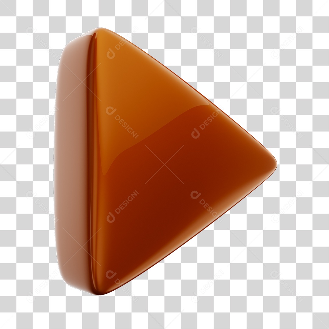 Player Áudio e Vídeo Laranja Elemento 3D PNG