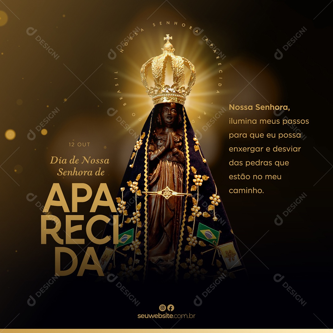 Nossa Senhora Ilumina Meus Passos Dia Da Nossa Senhora da Aparecida Social Media PSD Editável