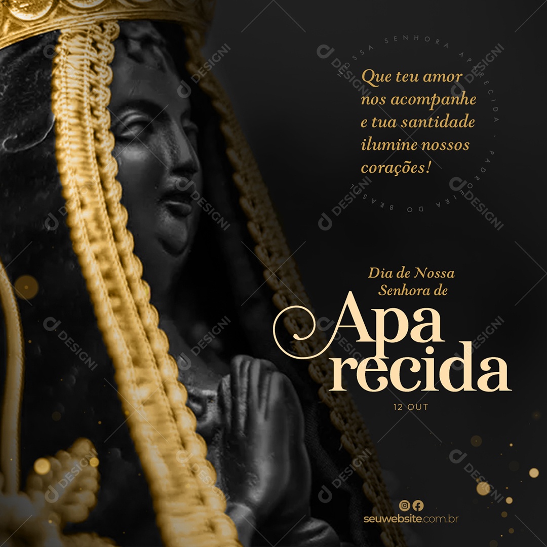 Dia Da Nossa Senhora da Aparecida 12 de Outubro Social Media PSD Editável