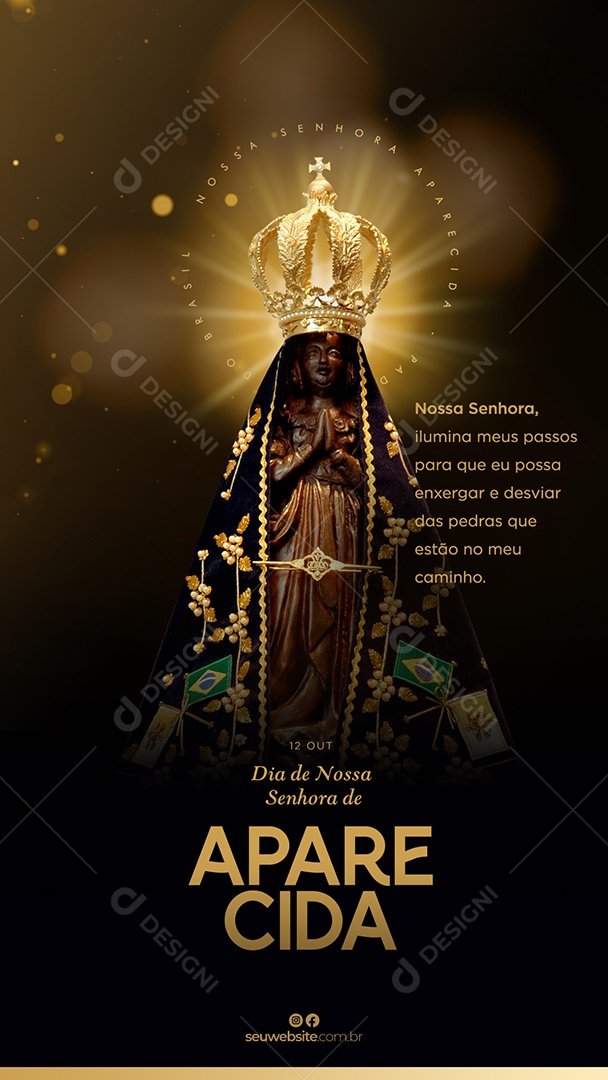Story Dia Da Nossa Senhora da Aparecida 12 de Outubro Social Media PSD Editável
