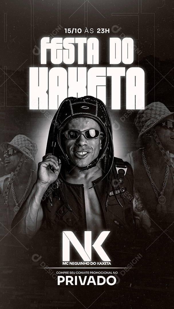 Story Festa do Kaxeta Privado Mc Neguinho Do Kaxeta Flyer Social Media PSD Editável