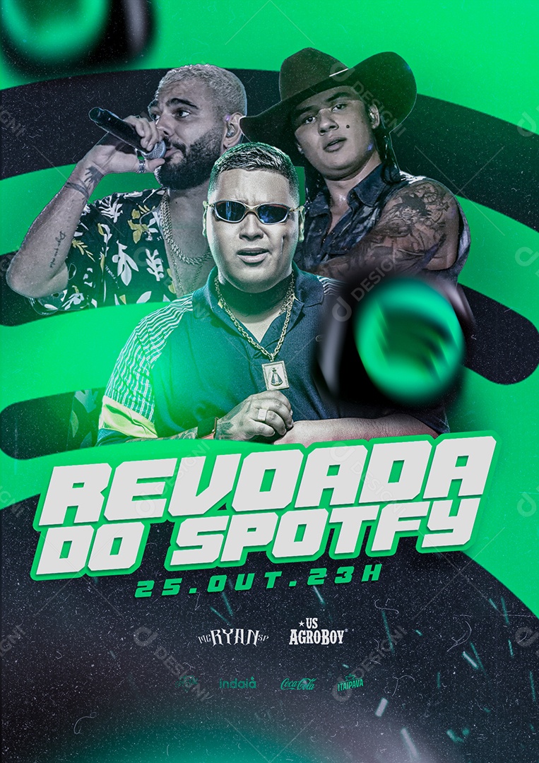 Revoada do Spotfy MC Ryan SP e Us Agroboy Flyer Social Media PSD Editável