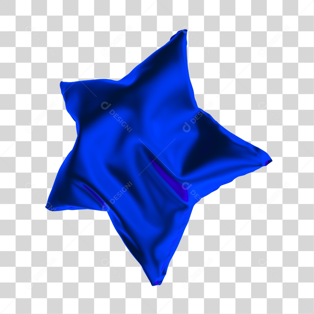Elemento 3D Estrela Balão Azul PNG
