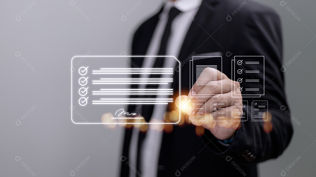 Assinatura eletrônica e conceito de escritório sem papel