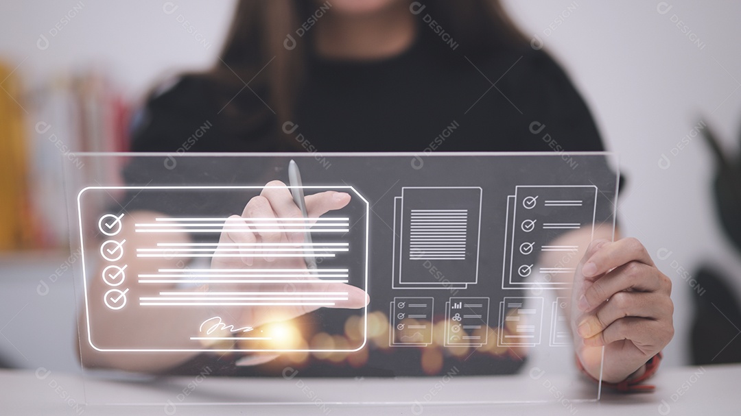 Assinatura eletrônica e conceito de escritório sem papel