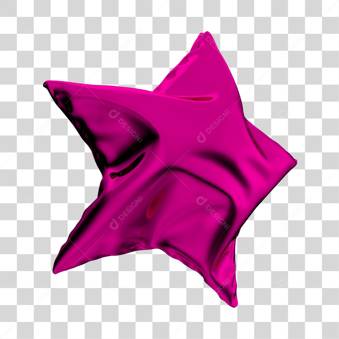 Elemento 3D Estrela Balão Rosa PNG