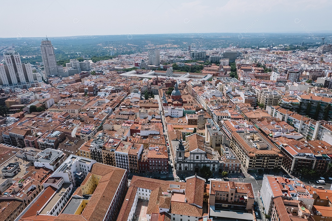 Vista aérea da cidade de Madrid, Espanha.