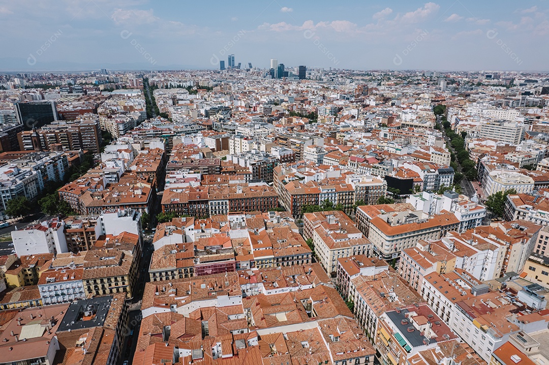 Vista aérea da cidade de Madrid, Espanha.